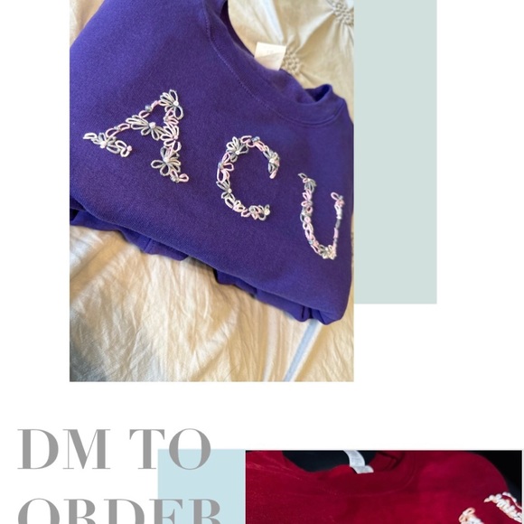 CUSTOMIZED COLLEGE EMBROIDERED CREWNECK SWEATSHIRTS- CUSTOMIZE YOUR OWN!! - Picture 3 of 6